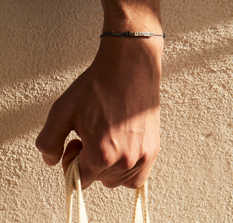 Men string bracelets - Brass covered with genuine silver