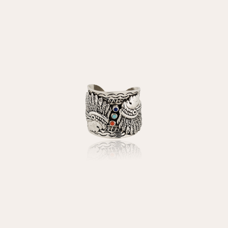 Santa Fe cabochons men ring silver