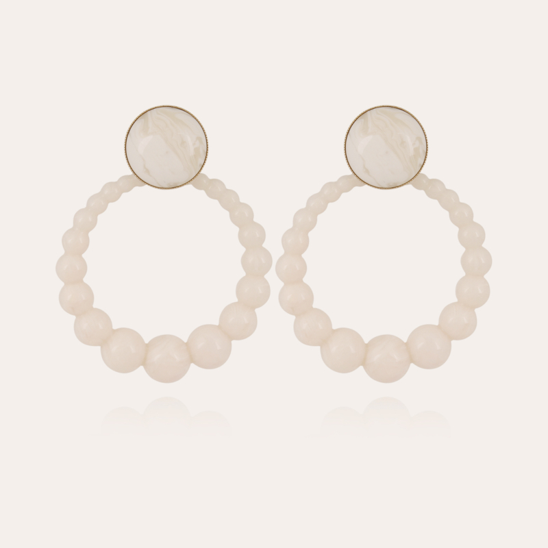 Andy earrings acetate gold - White