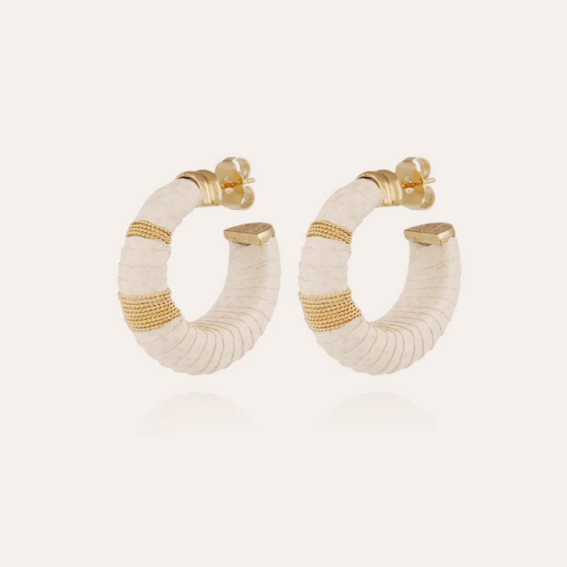 Boucles d'oreilles Abalone emballées dorées