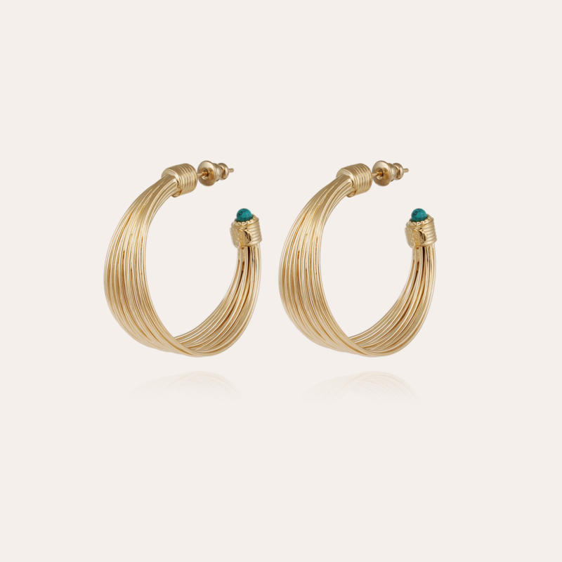Arpa cabochons hoop earrings small size gold