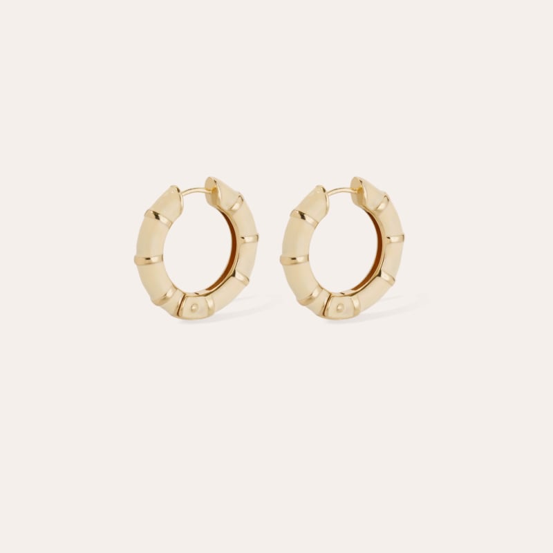 Bambou enamel hoop earrings 