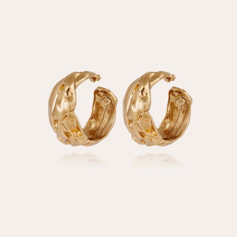 Compression hoop earrings gold