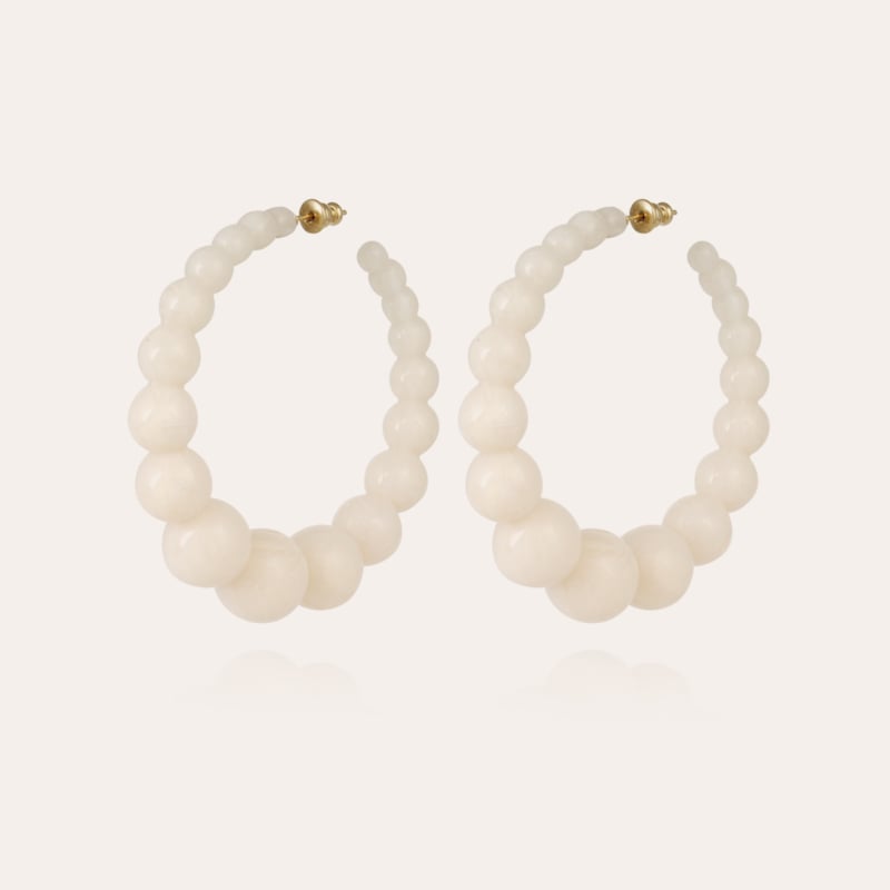 Andy hoop earrings acetate large size - White
