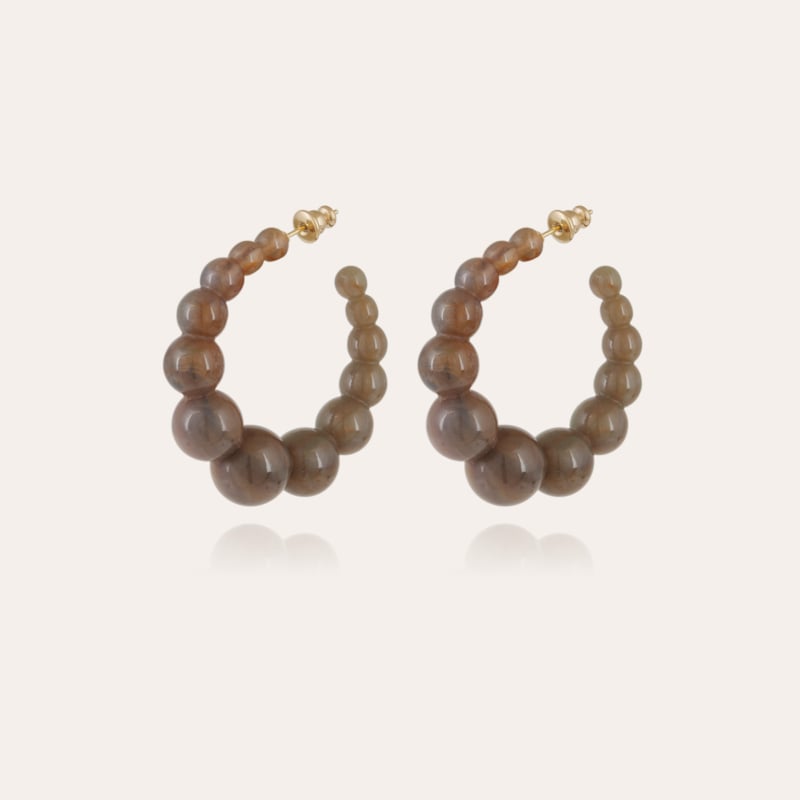 Andy hoop earrings small size gold - Grey