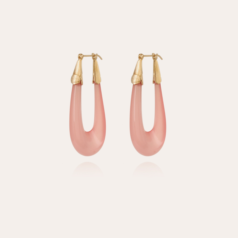 Ecume earrings acetate gold - Pink