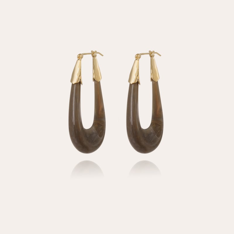 Ecume earrings acetate gold - Taupe
