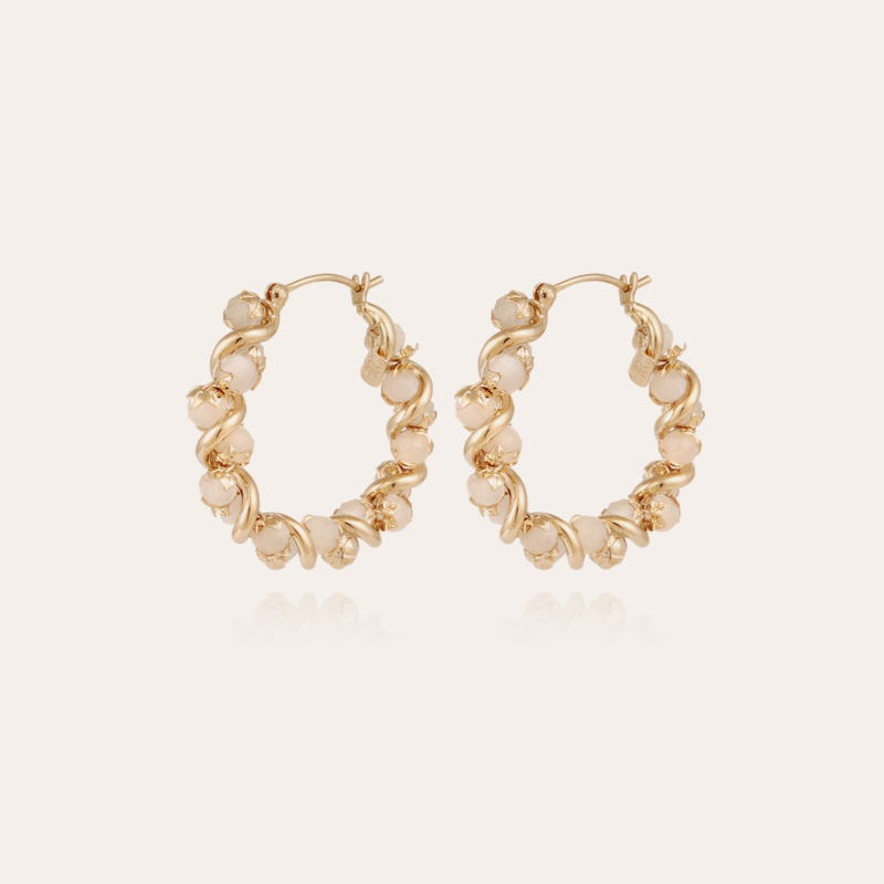 Eurydice hoop earrings small size gold - Moonstone