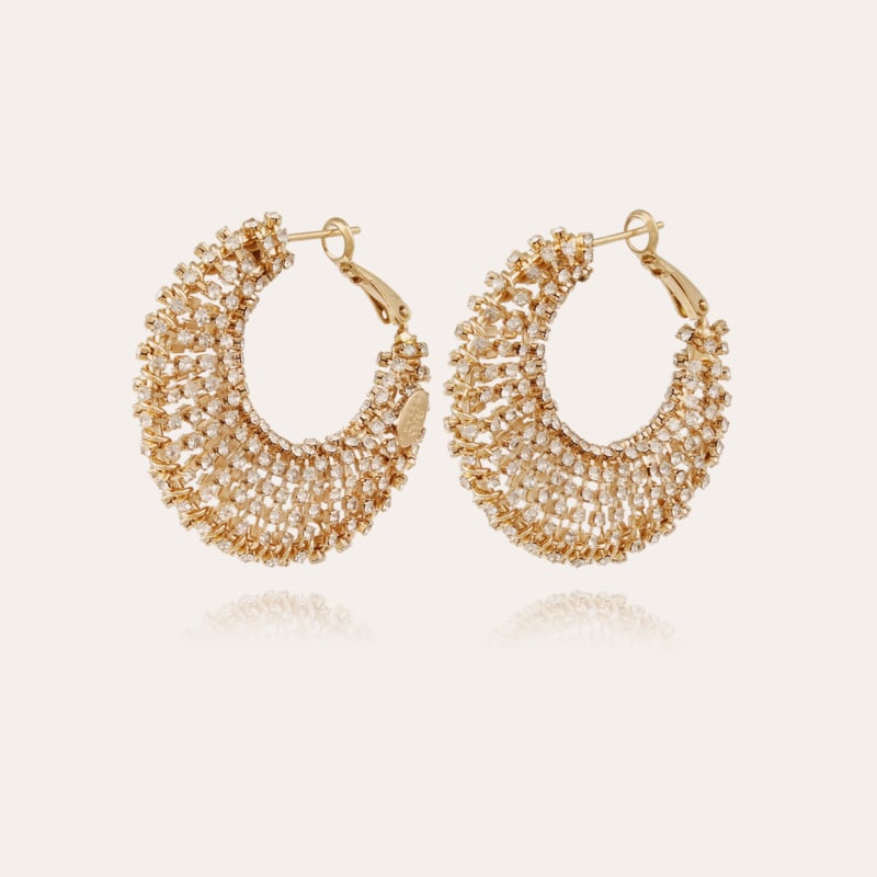 Izzia strass earrings large size gold