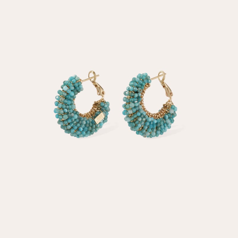 Izzia earrings small size - Blue Apatite