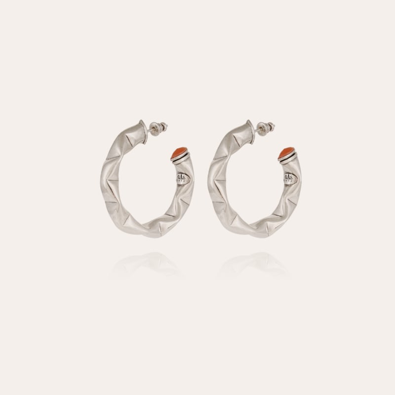 Moki cabochons earrings small size silver