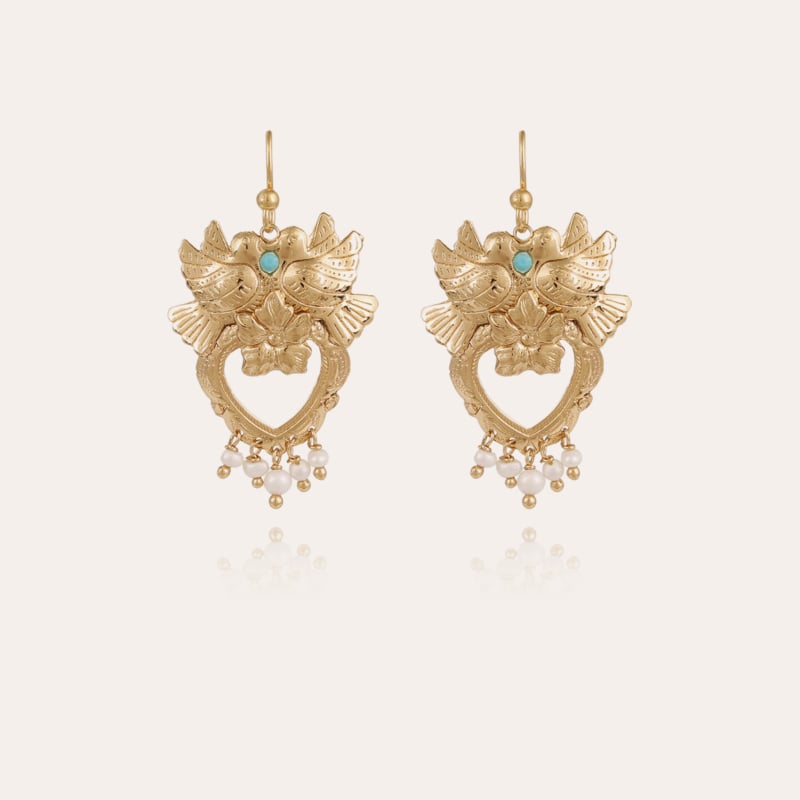 Oaxaca heart earrings gold