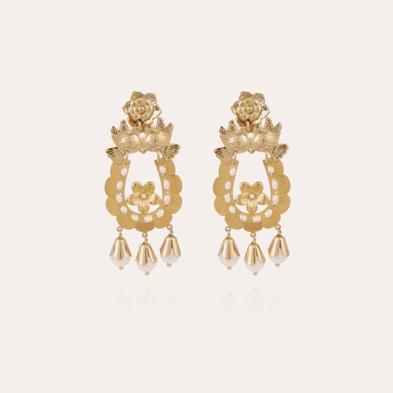 Oaxaca Love Bird earrings gold
