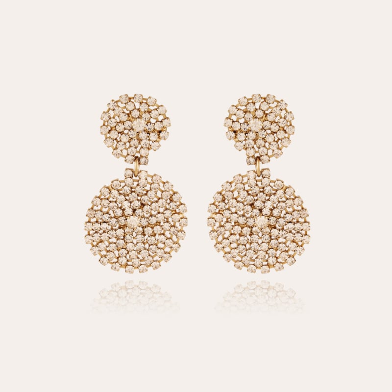 Onde Lucky strass earrings small size gold