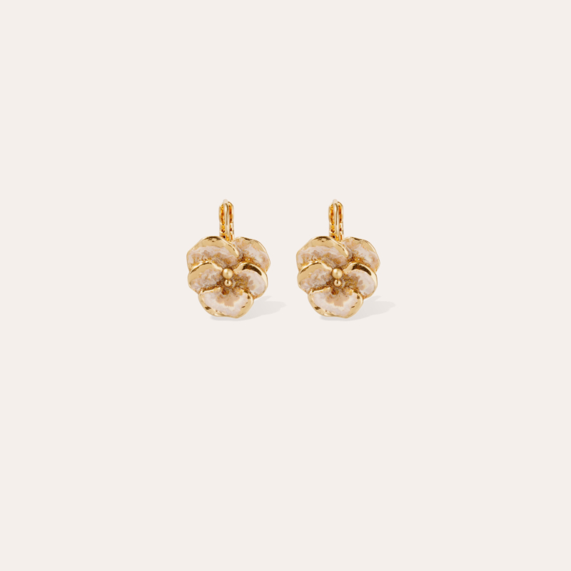 Pensee enamel earrings small size