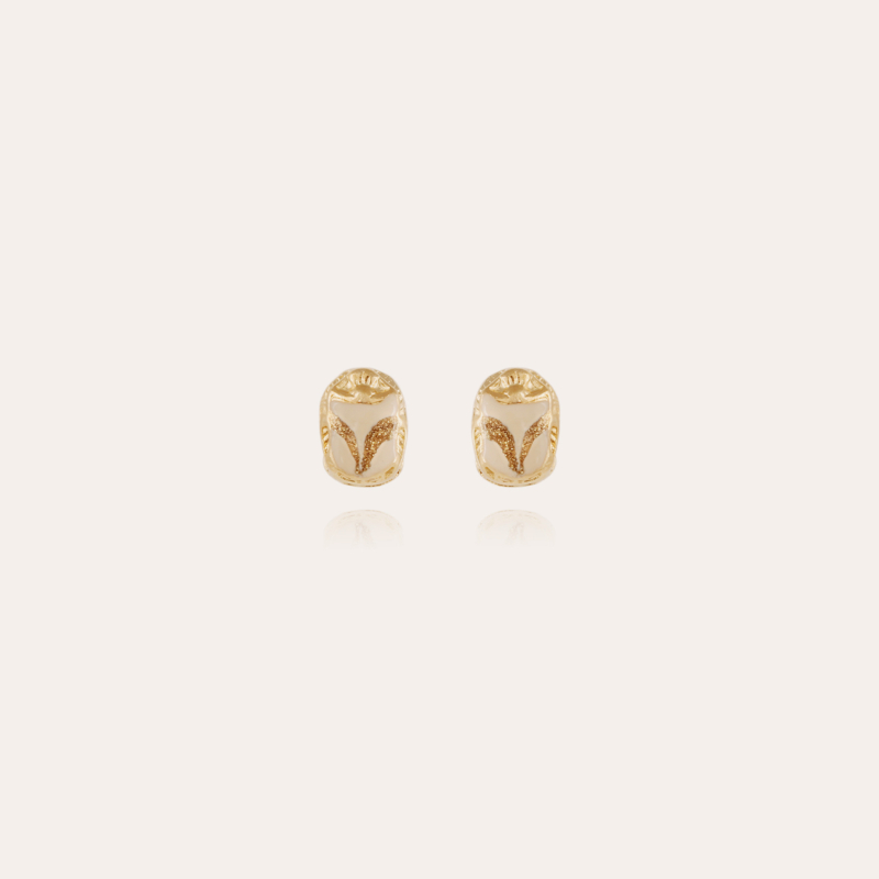 Scaramouche studs earrings enamel gold