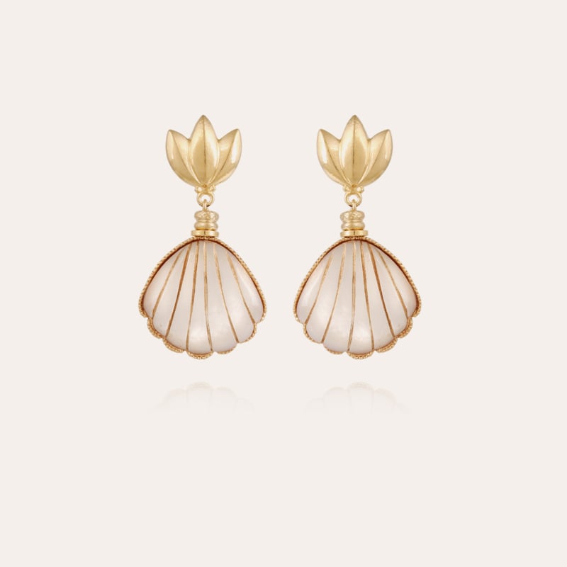 Sanibel earrings gold - White Mother-of-pearl 