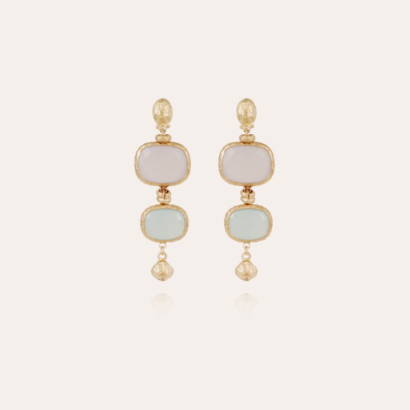 Silene earrings small size gold - Calcite