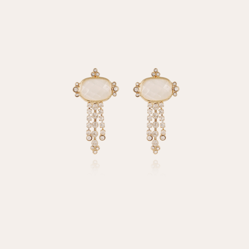 Tiki earrings gold - White Mother-of-pearl