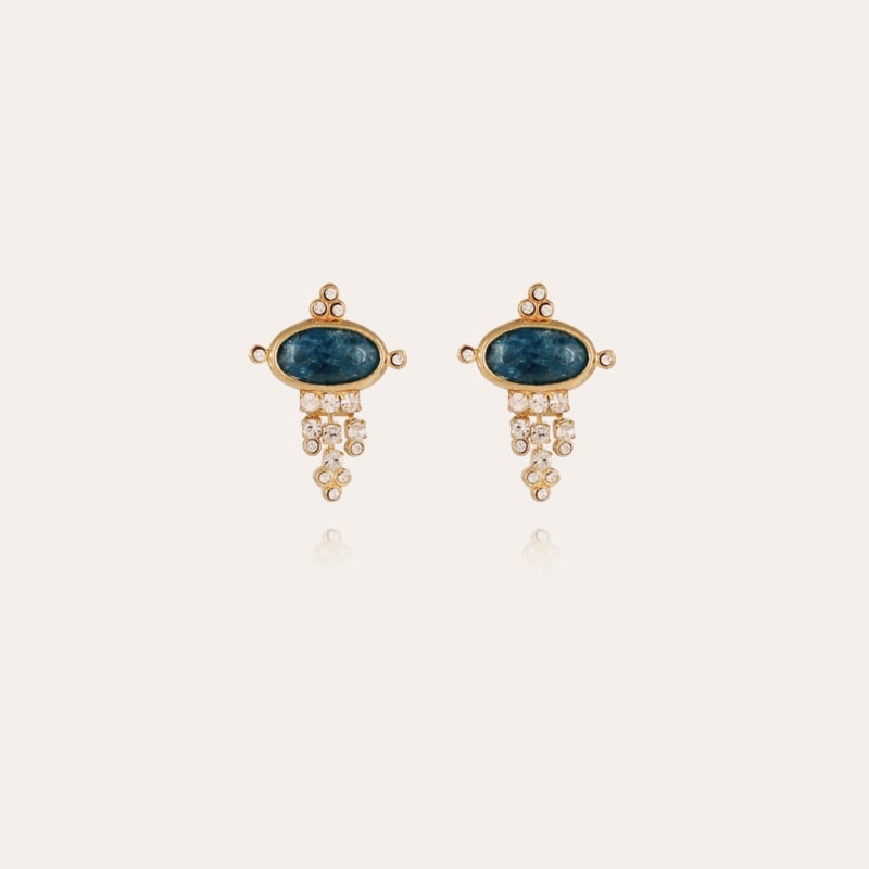 Tiki earrings small size - Blue Apatite
