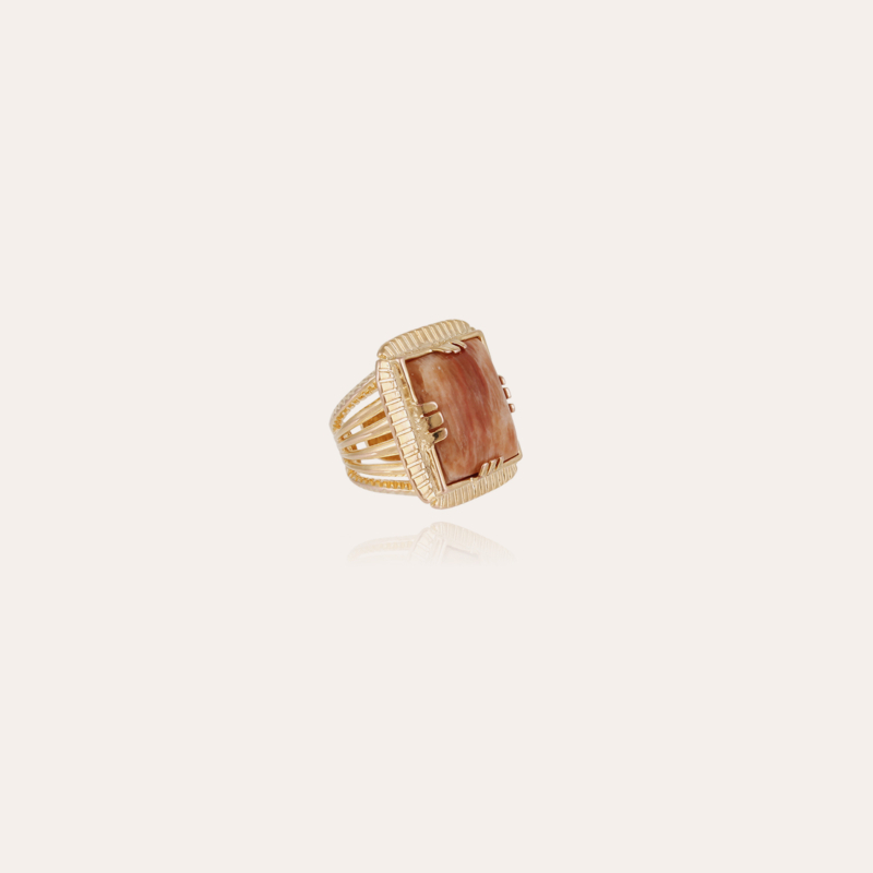 Arty Chevaliere ring gold - Pink Calcite