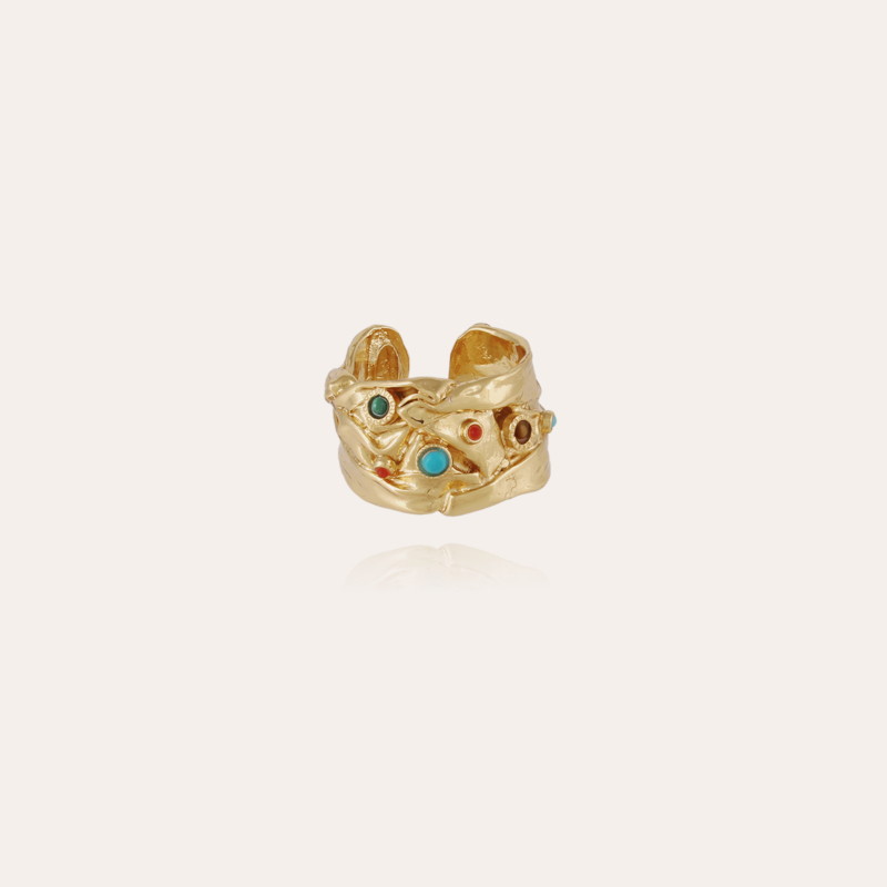 Compression cabochons ring gold