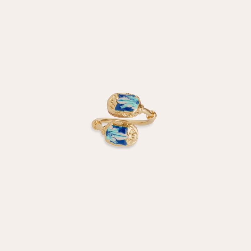 Duality Scaramouche enamel ring gold