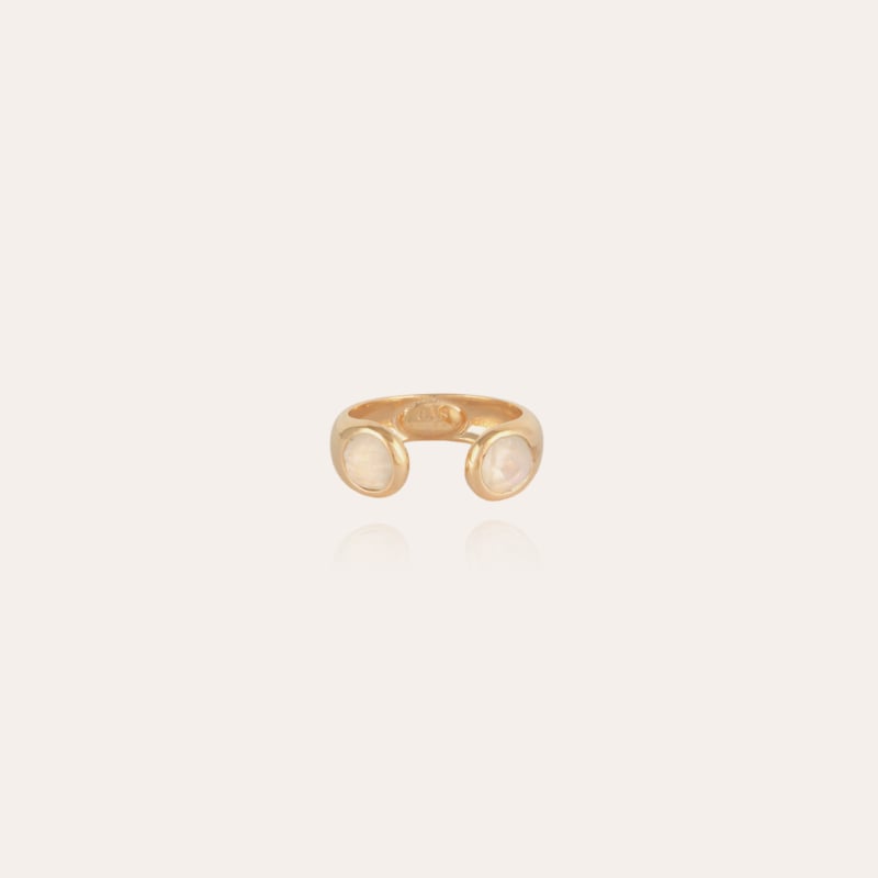 Saint Germain ring gold - Pink Quartz