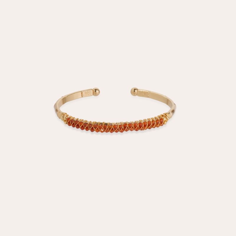 Lyre bangle bracelet large size - Carnelian