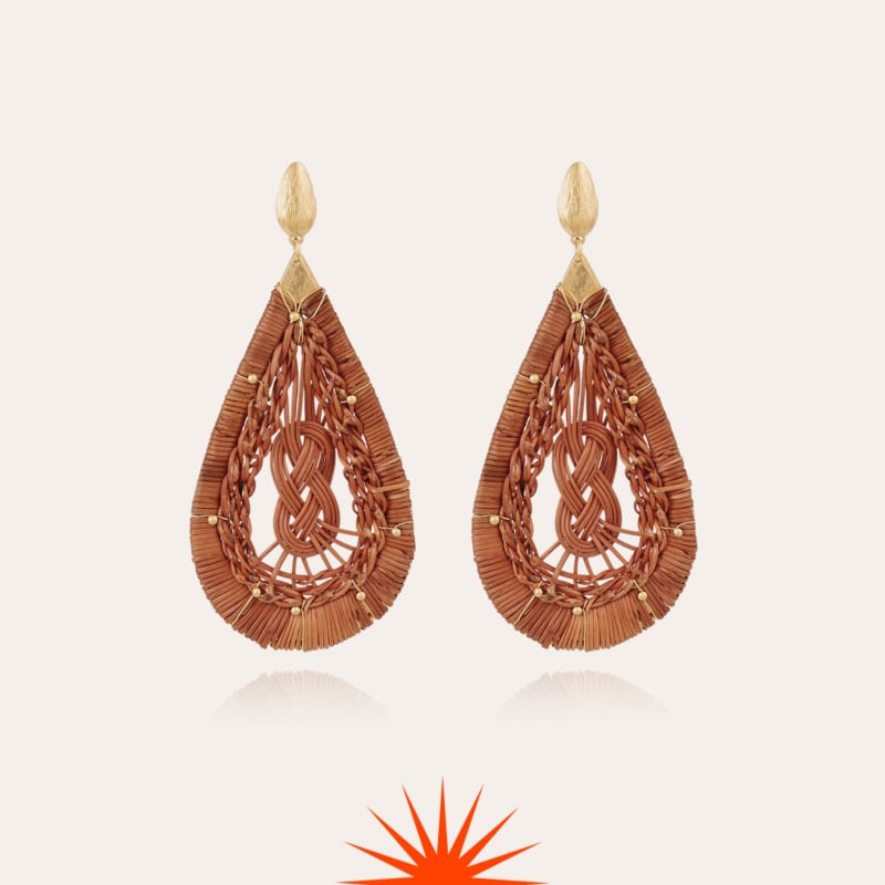 Tojo earrings large size gold - Wicker - 55 years collection