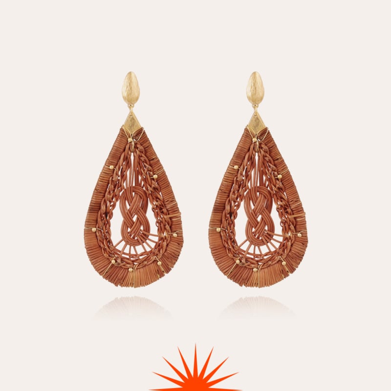 Tojo earrings large size - Wicker - 55 years collection