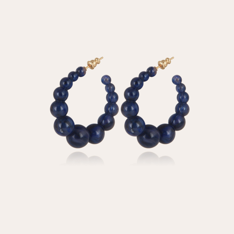 Andy hoop earrings small size acetate gold - Lapis