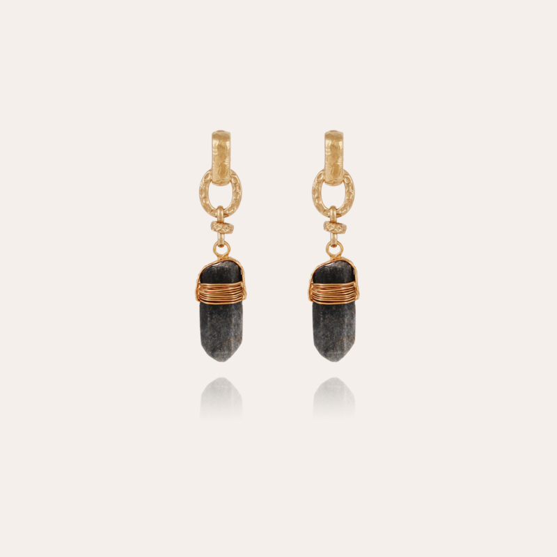 Aventura earrings gold - Lazulite