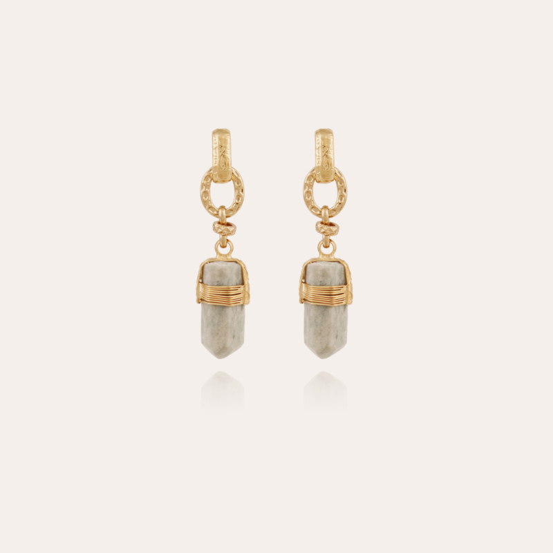 Aventura earrings gold - Amazonite