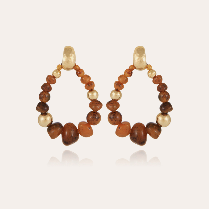Biba Bis earrings acetate gold - Tortoise
