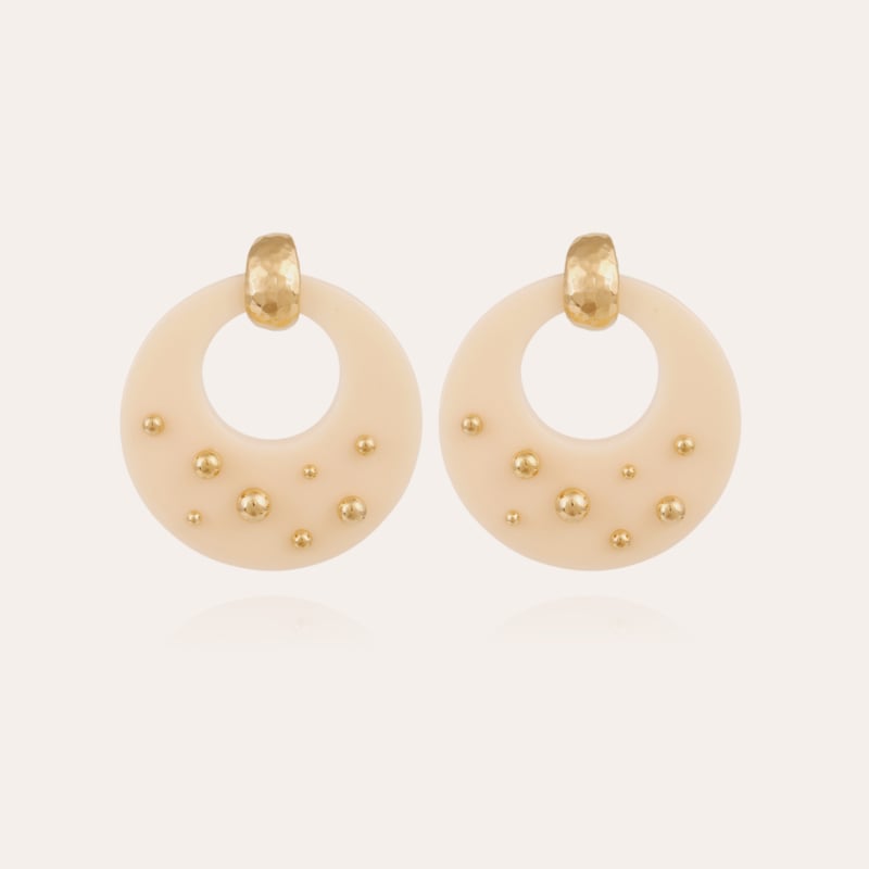 Cassiope earrings acetate gold - Ivory