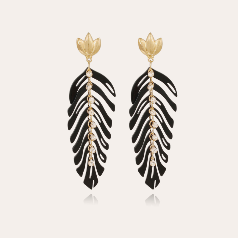 Cavallo earrings gold - Black