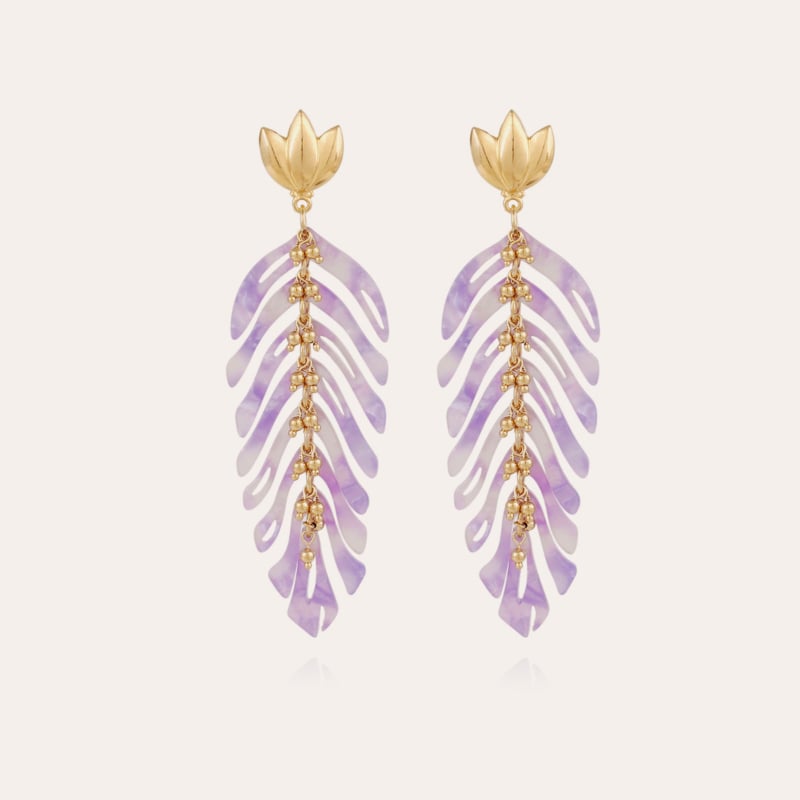 Cavallo earrings acetate gold - Purple