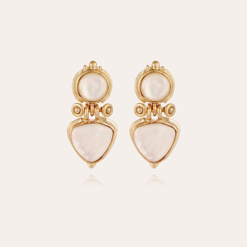 Colorado earrings gold - White Mother-of-pearl