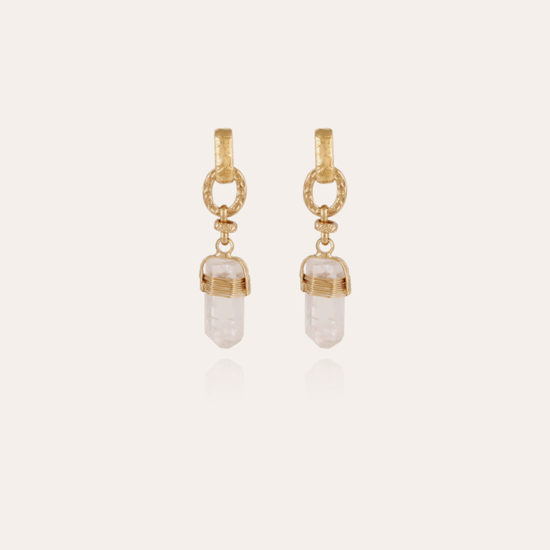 Cristal earrings gold - Rock crystal