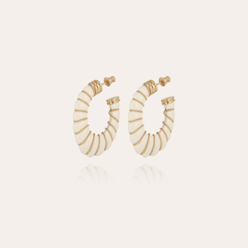 Boucles d'oreilles Cyclade petit modèle dorées - Ivoire