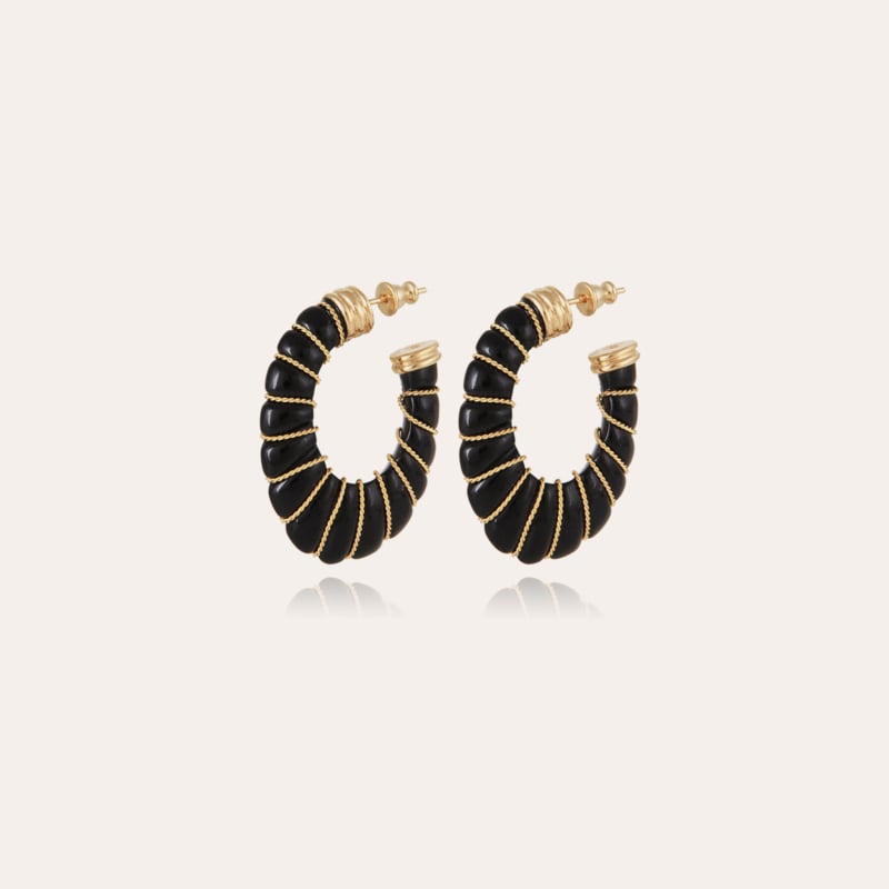 Cyclade earrings small size gold - Black