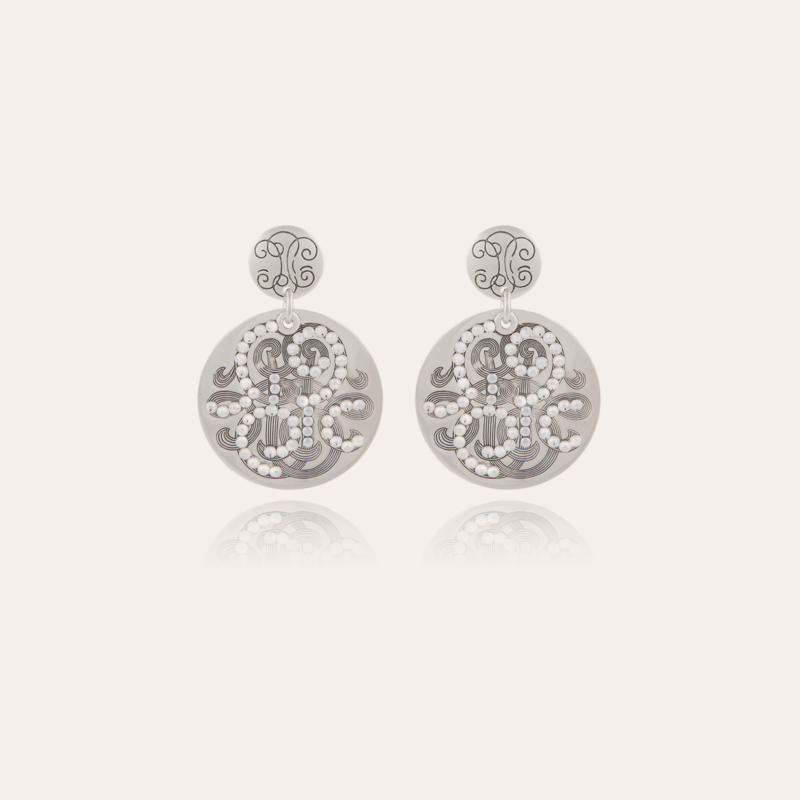 Diva strass earrings small size silver