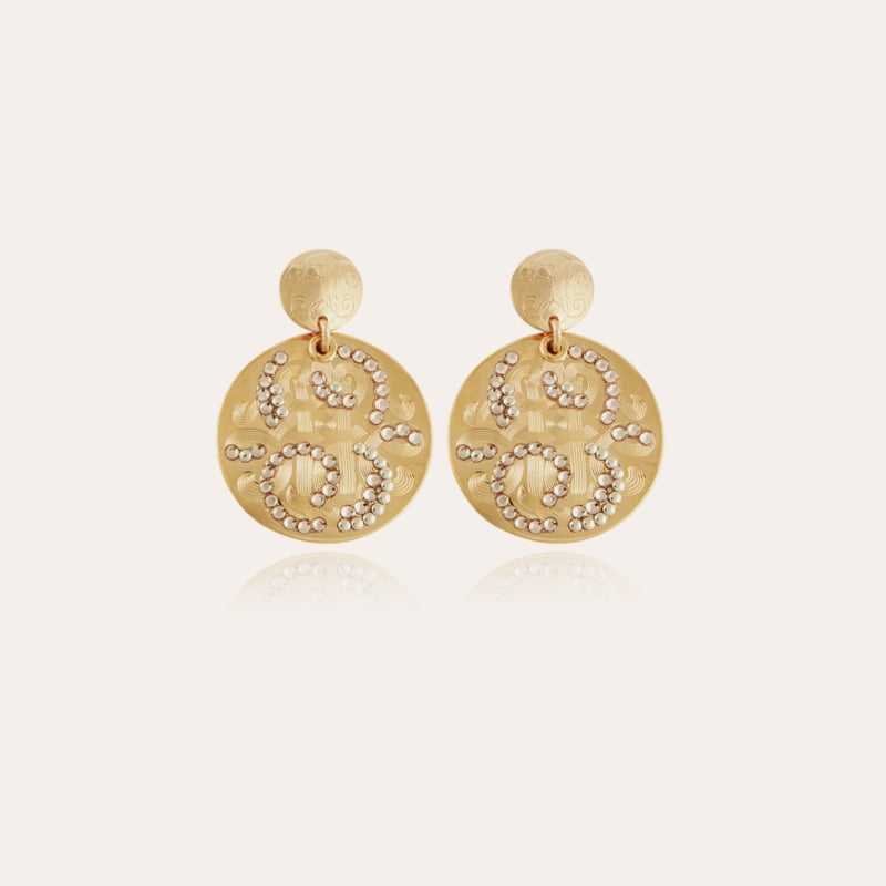 Diva strass earrings small size gold