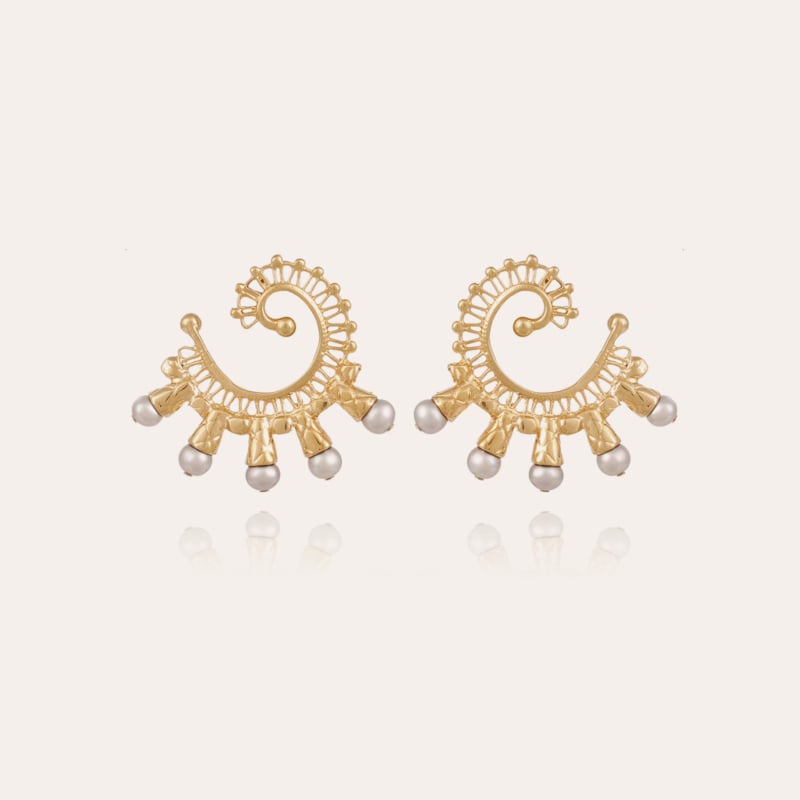 Epique earrings gold - Grey Mother-of-pearl