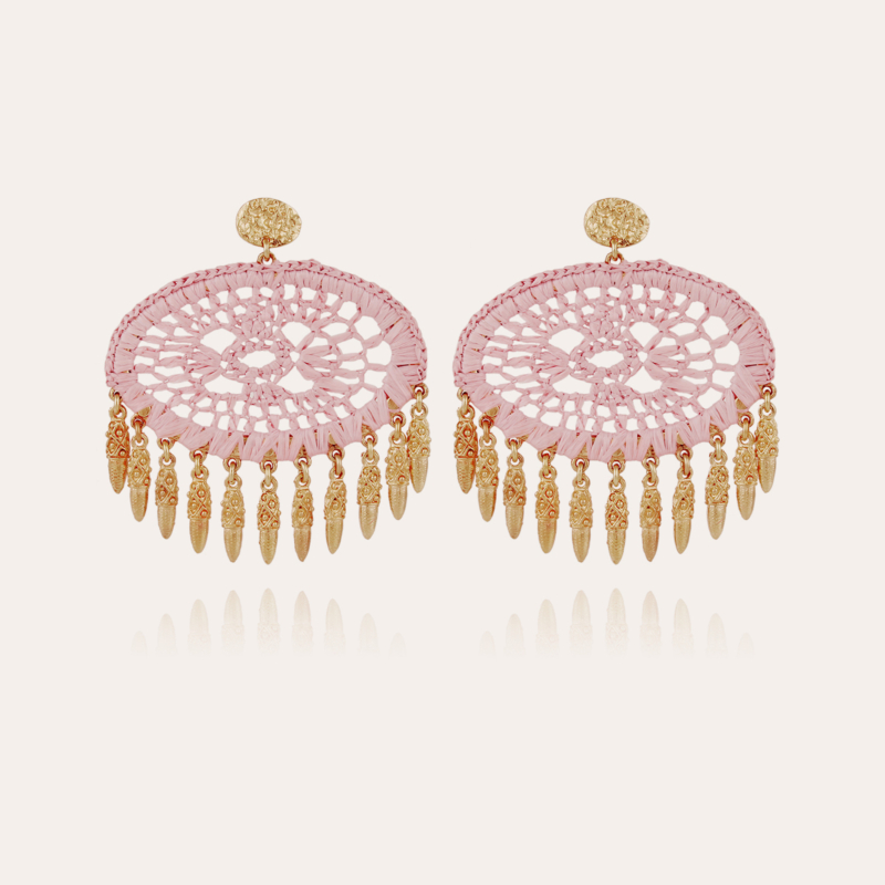 Fanfan raffia earrings gold