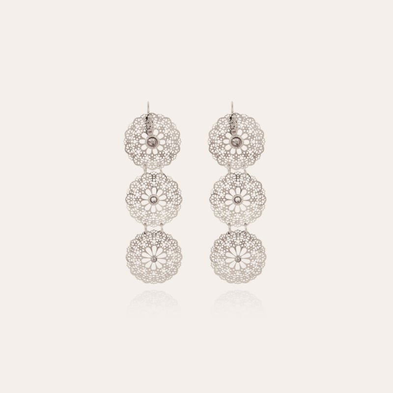 Boucles d'oreilles Flocon Triple mini argentées