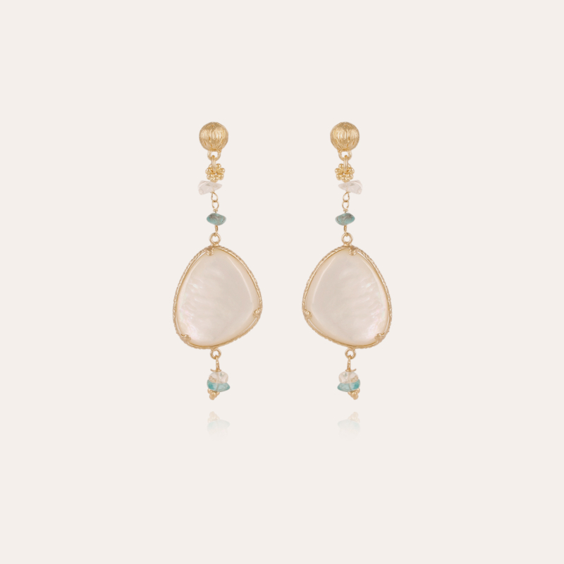 Gipsea earrings gold - White Mother-of-pearl