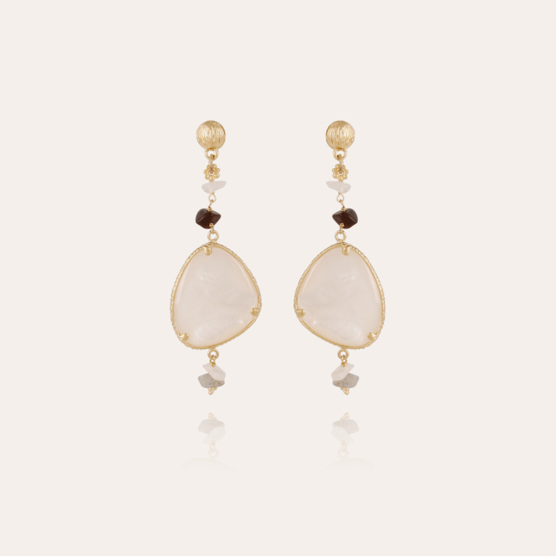 Gipsea earrings gold - White Mother-of-pearl