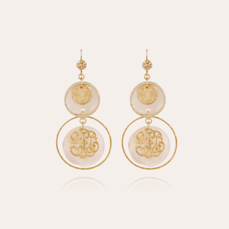 Idylle earrings small size gold - white Mother-of-pearl